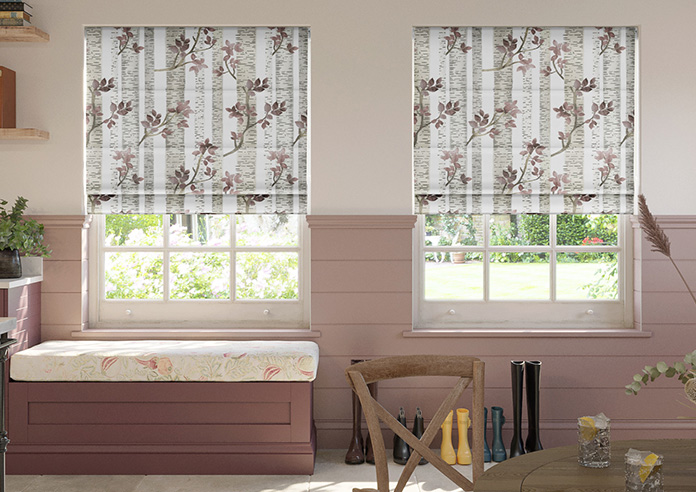 Birch Tree Velvet, Plum - Roman Blind - Image 3